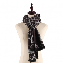 2 Pks Plaid Long Cashmere Scarf With Tassels