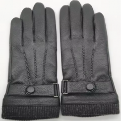 3 Prs Premium Mens Winter Leather Wool Gloves